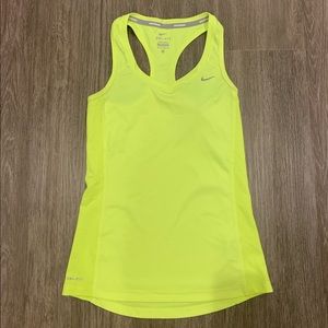 Neon Yellow / Green Nike Racerback V Neck Tank Top